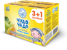 Чудо-Чадо Сок Яблочно-грушевый сок с мякотью и сахаром 4 шт х 0.2 л (4820016253810) Чудо-Чадо Сок Яблочно-грушевый сок с мякотью и сахаром 4 шт х 0.2 л (4820016253810) в интернет-магазине babypremium.com.ua