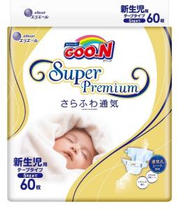 GOO.N Подгузники super premium (до 5 кг, размер NB, унисекс, 60 шт) 4902011851151 GOO.N Подгузники super premium (до 5 кг, размер NB, унисекс, 60 шт) 4902011851151 в интернет-магазине babypremium.com.ua