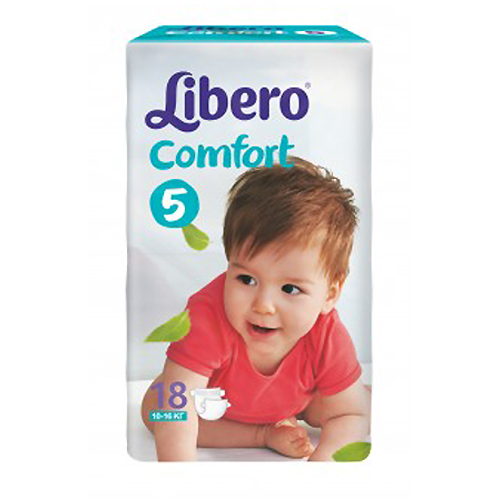 Libero Comfort fit ecotech макси Плюс (10-16кг) (маленькая упаковка). подгузники 18шт размер 5 (7322540475210)