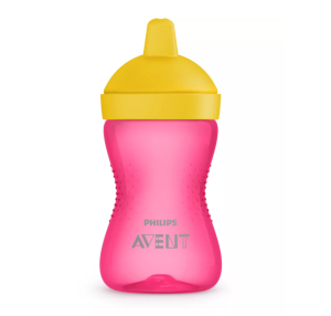 Avent Чашка-непроливайка с твердым носиком 18+, розовый, 300 мл (SCF804/04) 8710103855590 в интернет-магазине babypremium.com.ua