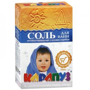 Карапуз Детская соль для ванн антибактриальная с ионами серебра, 500 г.,4820049380941 в интернет-магазине babypremium.com.ua