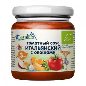 Fleur Alpine Дитячий томатний органічний соус Італійський з овочами, з 3 років, 95 г (8016874060745) в інтернет-магазині babypremium.com.ua
