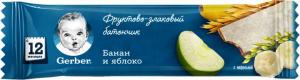 Gerber Фруктово-злаковий батончик з яблуком та бананом з 12 м 25 г (7613287127808) в інтернет-магазині babypremium.com.ua