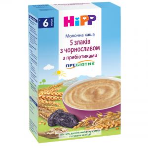 HiPP Молочная каша «5 злаков с черносливом» с пребиотиками 2918 (9062300125808 / 9062300140139) в интернет-магазине babypremium.com.ua