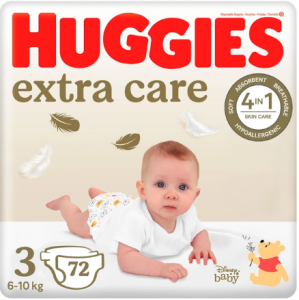 Підгузки Huggies EXTRA CARE (5-9кг) 72 шт (3) 5029053578095 в інтернет-магазині babypremium.com.ua