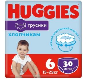 Трусики Huggies Pants Boy 6 (15-25 кг) 30 шт (5029053564302) для мальчиков в интернет-магазине babypremium.com.ua