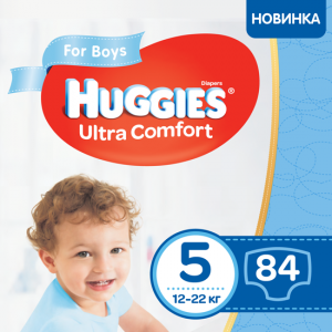 Huggies Подгузники Ultra Comfort 5 (12-22 кг) для мальчиков, 84 шт Box Boy 5029053565675 / 5029053547855 (2 упак по 42шт) в интернет-магазине babypremium.com.ua