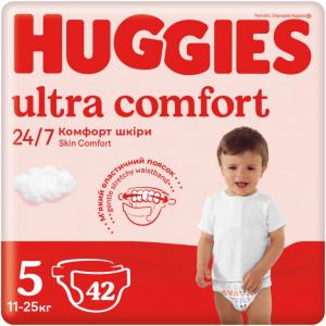 Huggies Підгузки Ultra Comfort 5 (12-22 кг) Jumbo 42 шт. (5029053567594) в інтернет-магазині babypremium.com.ua