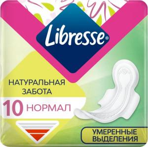 Libresse Гігієнічні прокладки Natural Care Ultra Clip Normal 3 мм 10 шт (7322540523300) в інтернет-магазині babypremium.com.ua