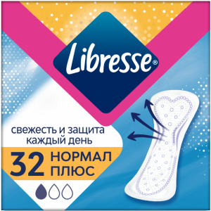 Libresse Щоденні гігієнічні прокладки Dailyfresh Normal Plus 32 шт (7322540757163) в інтернет-магазині babypremium.com.ua