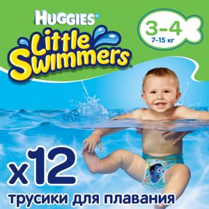 Huggies Подгузники для плавания Little Swimmers, 7-15 кг, 12 шт.,36000183399 в интернет-магазине babypremium.com.ua