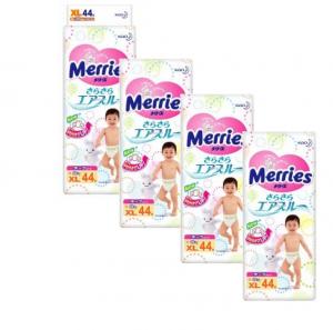 4 упаковки Merries Подгузники (12-20кг) 44шт Big (4901301253422) в интернет-магазине babypremium.com.ua