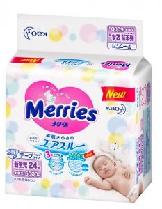 Merries Подгузники для новорожденных (0-5 кг) 24шт NB (4901301509055) маленькая пачка в интернет-магазине babypremium.com.ua
