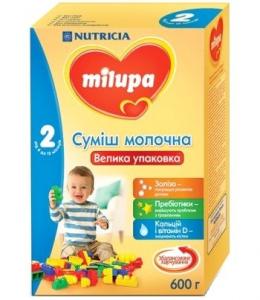 Milupa Смесь молочная 2 600г 6+ (5900852025518) в интернет-магазине babypremium.com.ua