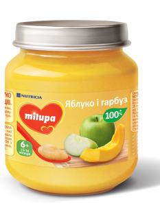 Milupa Пюре Яблоко-тыква с 6 месяцев 125 г 8591119003218 / 5900852051388 в интернет-магазине babypremium.com.ua