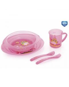 Canpol Набор посуды 4/405 (розовый) в интернет-магазине babypremium.com.ua