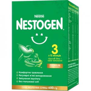 Nestogen Смесь молочная сухая для детей от 12мес с лактобактериями 3 L.Reuteri 600г (7613287111821) в интернет-магазине babypremium.com.ua