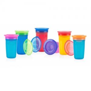Nuby чашка - непроливайка 360 °, с крышкой, 300 мл., 6+ 10414 (цвет голубая , синяя , розовая, красная, желтая) в интернет-магазине babypremium.com.ua