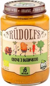 Rudolfs Пюре Овощи с индейкой с 6 месяцев 190 г (4751017942185) в интернет-магазине babypremium.com.ua