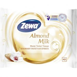 Zewa Влажная туалетная бумага Almond Milk 42 шт (7322540796179) в интернет-магазине babypremium.com.ua