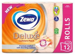 Zewa Туалетний папір Deluxe персик 3 шари 12 рулонів (7322541396026) в інтернет-магазині babypremium.com.ua