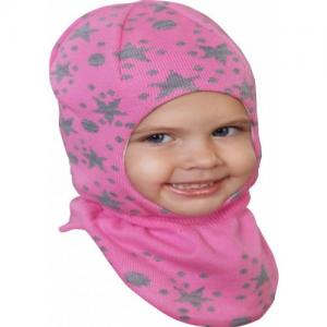 Babasik Шапка - шлем демисезонная Звездочка (раз.50-52) розово-серый в интернет-магазине babypremium.com.ua