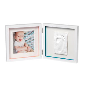 Baby Art Двойная рамочка Белая с полосками и отпечатком (3601095100) в интернет-магазине babypremium.com.ua