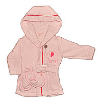 BabyDo Халат махровый с тапочками Слоник (розовый / голубой) (р-р 6-12мес) 8680761006552 в интернет-магазине babypremium.com.ua