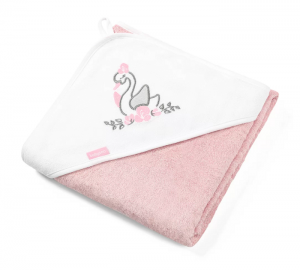 BabyOno Бамбуковое полотенце с капюшоном-уголком Лебедь, 85 x 85 cм 343/04 (5901435412633) в интернет-магазине babypremium.com.ua