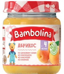 Bambolina Пюре Абрикос 100г с 4 мес (4813163001861/4812021001920) в интернет-магазине babypremium.com.ua