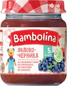 Bambolina Пюре Яблуко-чорниця 100 г (4813163001960/4812021001890) в інтернет-магазині babypremium.com.ua