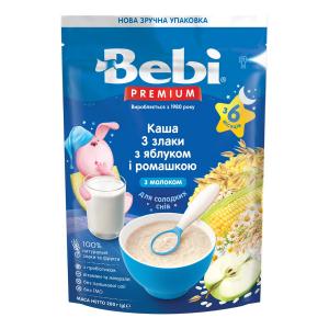 Bebi Каша молочна 3 злака з яблоком і ромашкою Преміум 8606019654399 в інтернет-магазині babypremium.com.ua