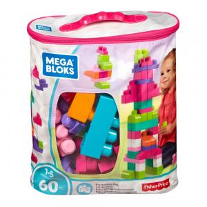 Mega Bloks Конструктор розовый в мешке 60 деталей (DCH54) 65541084179 в интернет-магазине babypremium.com.ua