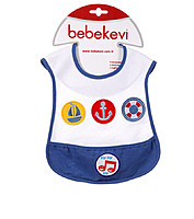 Babydo Слюнявчик на липучке с пищалкой Bebikevi синий 8680761004022 в интернет-магазине babypremium.com.ua