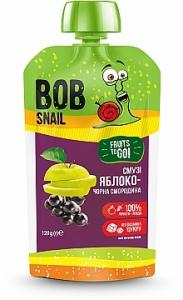 Bob Snail Фруктовое смузи Яблоко-Черная смородина, пастеризованное, 120 г, пауч (4820219343790) в интернет-магазине babypremium.com.ua