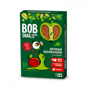 Bob Snail Натуральные яблочные конфеты с мятой 60 г 4820162520163 в интернет-магазине babypremium.com.ua