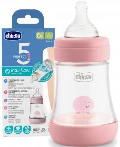 Chicco Бутылочка для кормления Perfect 5, с силиконовой соской, 150 мл, розовый (20211.10.40) 8058664121939 в интернет-магазине babypremium.com.ua