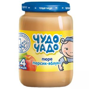 Чудо-Чадо Пюре персик-яблоко с сахаром 170г 4820003688274 в интернет-магазине babypremium.com.ua