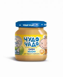 Чудо-Чадо Пюре Яблоко без сахара 3м+ (90 г) 4820016253339 в интернет-магазине babypremium.com.ua