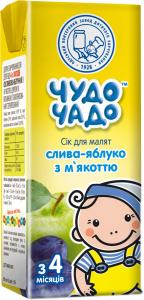 Чудо-Чадо Сок сливово-яблочный с мякотью 3м+ 200мл 4820016251700 в интернет-магазине babypremium.com.ua