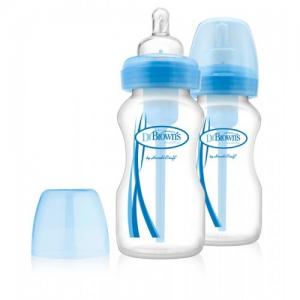 Dr. Brown's Пляшечки для годування з широкою шийкою, 270 мл, 2 шт колір блакитний WB92405-ESX (72239306772) в інтернет-магазині babypremium.com.ua