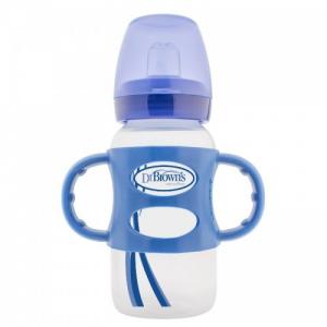 Dr. Browns Пляшечка з широкою шийкою та ручками 270 мл блакитний 6м+ WB91003-P3 (072239313503) в інтернет-магазині babypremium.com.ua