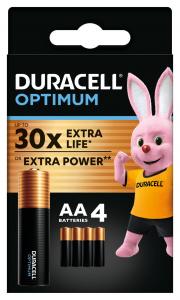 Duracell Лужні батарейки Optimum AA 1.5В LR6 4 шт (5000394158696) в інтернет-магазині babypremium.com.ua