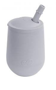 EZPZ - Силиконовая чашка с крышкой и соломинкой Miny Cup Set серый 818156022483 в интернет-магазине babypremium.com.ua