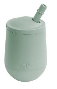 EZPZ - Силиконовая чашка с крышкой и соломинкой Miny Cup Set оливковый 818156022490 в интернет-магазине babypremium.com.ua