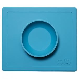 EZPZ - Силіконова тарілка Happy Bowl, колір синій 858178005323 в інтернет-магазині babypremium.com.ua