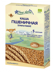 Fleur Alpine Organic Безмолочна каша пшенична (спельтова) 175 г (4006303632050 / 4006303007223) в інтернет-магазині babypremium.com.ua