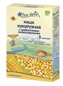 Fleur Alpine Organic Безмолочная каша кукурузная с пребиотиками гипоаллергенная 175 г (4006303632074) в интернет-магазине babypremium.com.ua