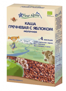Fleur Alpine Organic Молочная каша гречневая с яблоком 200 г (4006303632173) в интернет-магазине babypremium.com.ua