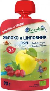 Fleur Alpine Organic Пюре Яблуко-шипшина з 5 місяців 90 г (5024688001055) в інтернет-магазині babypremium.com.ua
